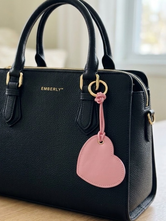 Emberly Accessories - Emberly Pink Heart Mirror Bag Charm Keychain -NWT (price per 1) bag not included
